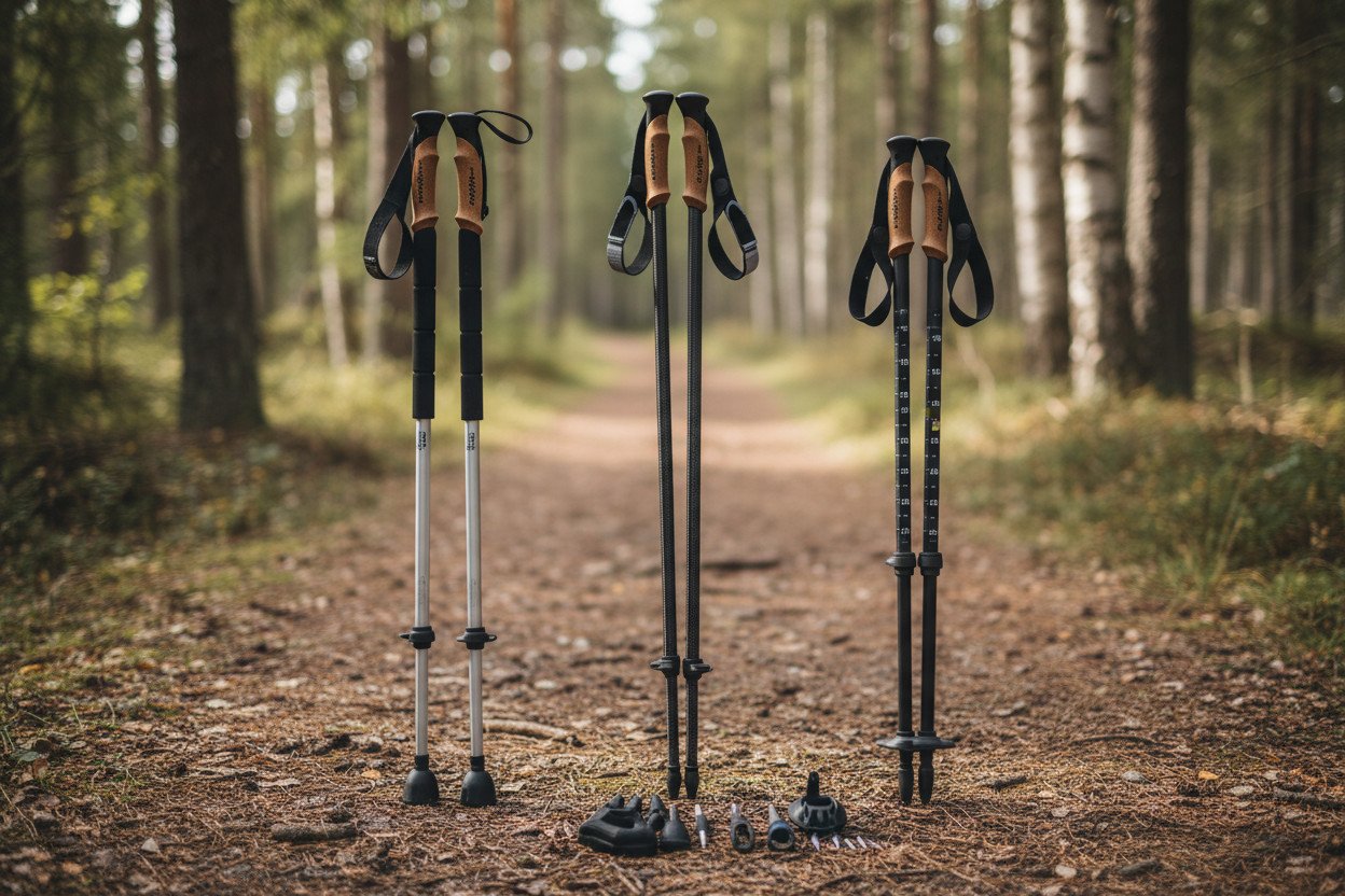 Dobór kijków do nordic walkingu — aluminium, węgiel i długość